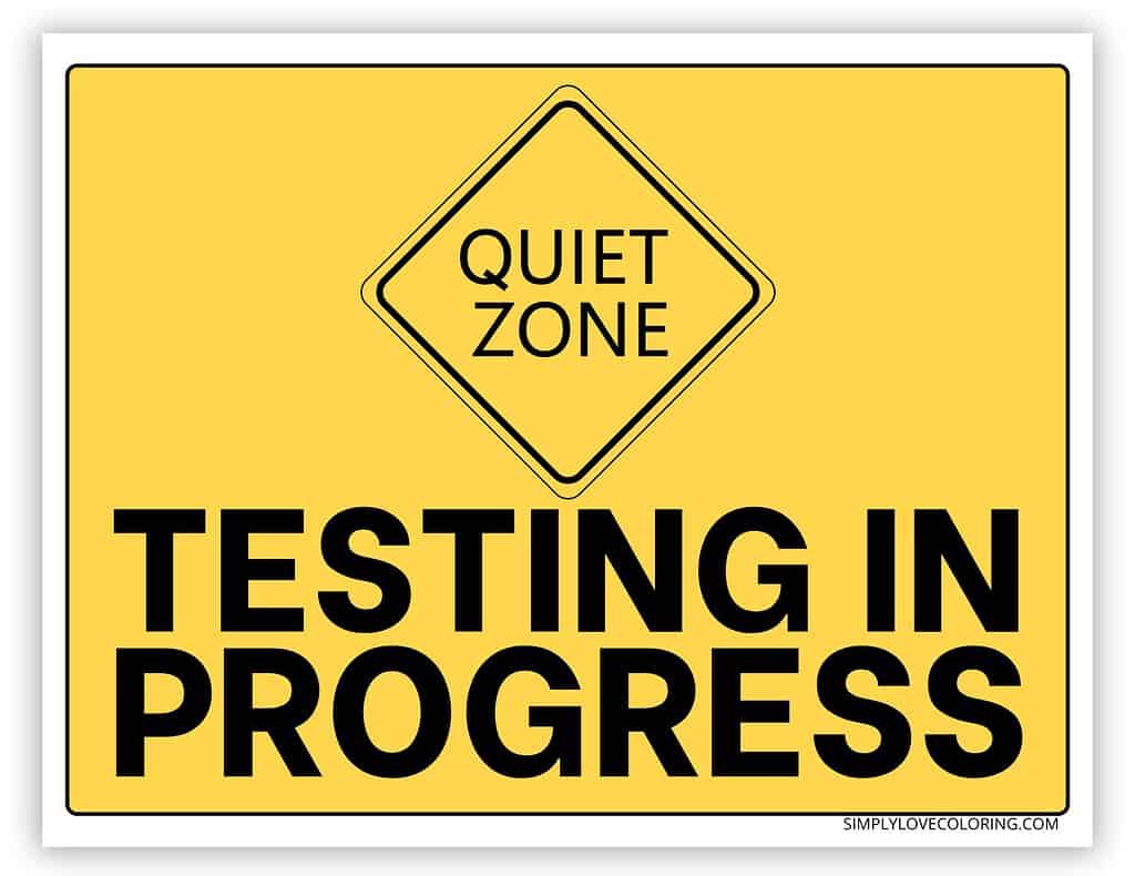 testing in progress sign printable (free pdf downloads) - simply